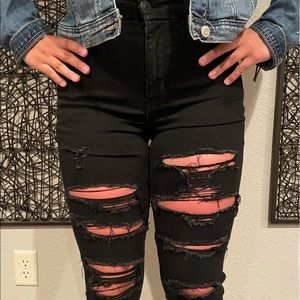 Ripped Black American Eagle Jeans